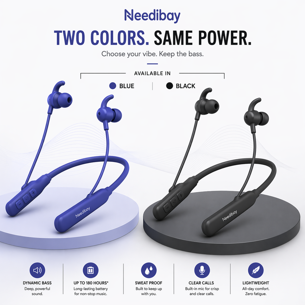 Needibay® Dynamic Bass Wireless Bluetooth Neckband