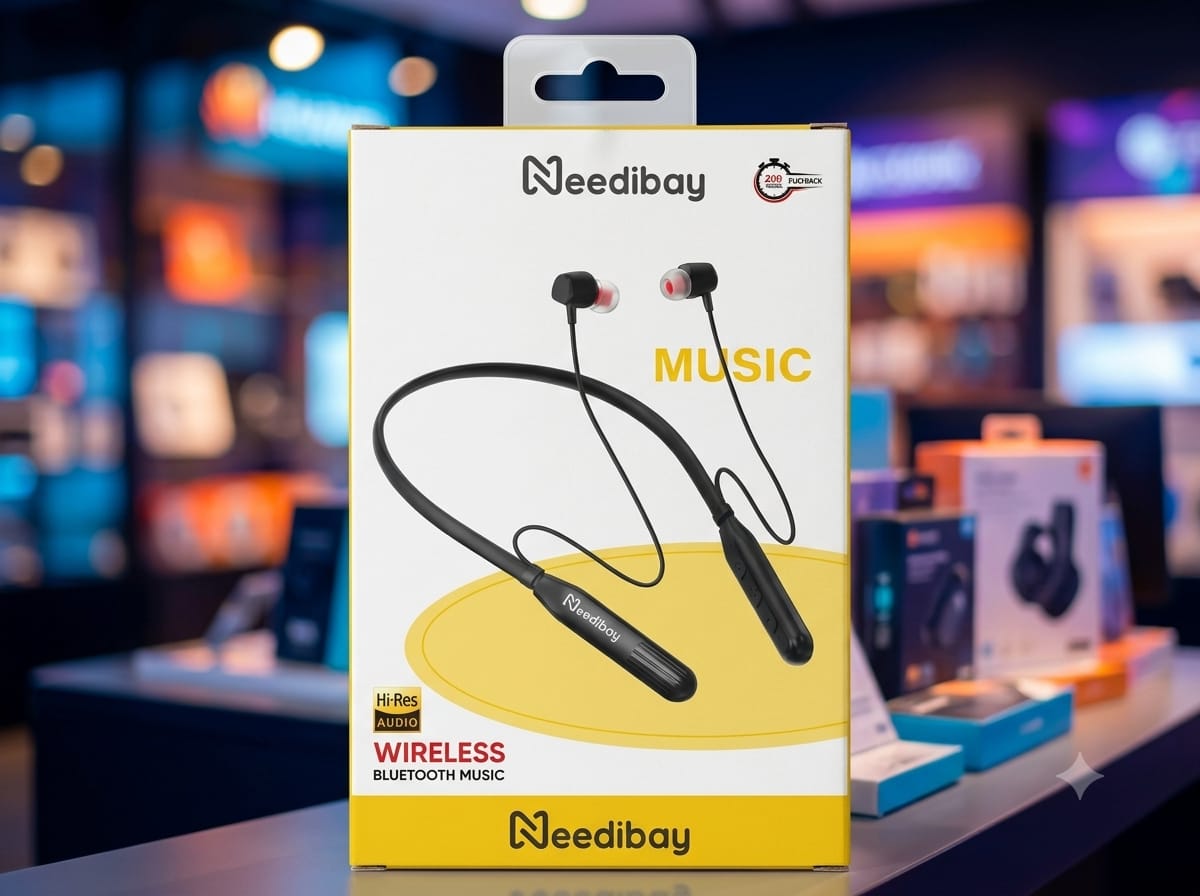 Needibay MUSIC Wireless Bluetooth Neckband Earphones – Deep Bass Music Series